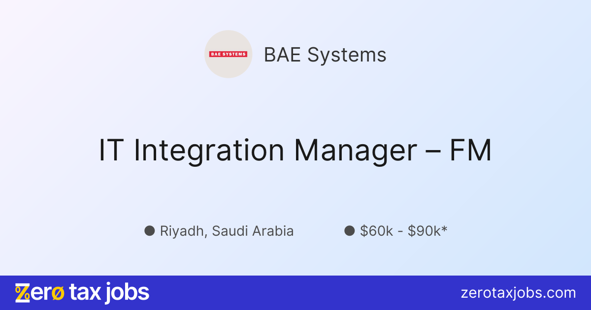 IT Integration Manager – FM at BAE Systems
