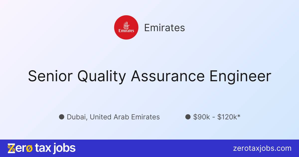 Senior Quality Assurance Engineer at Emirates