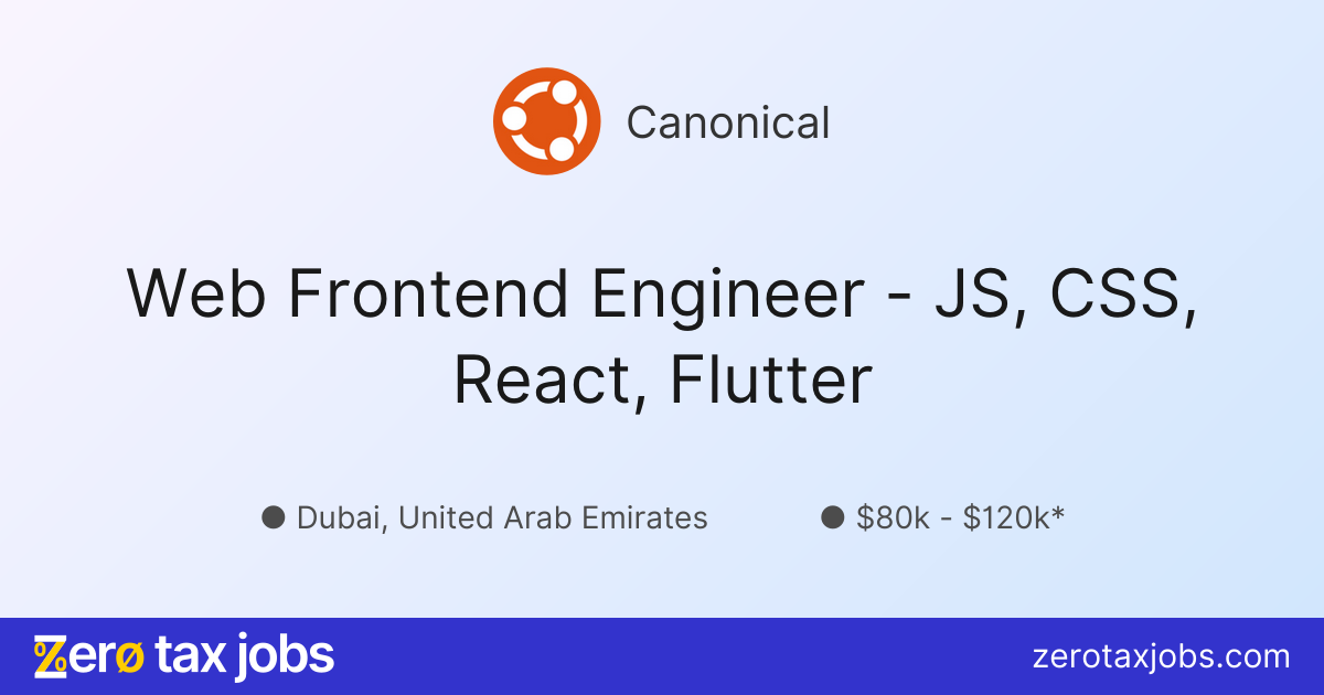 Web Frontend Engineer - JS, CSS, React, Flutter at Canonical