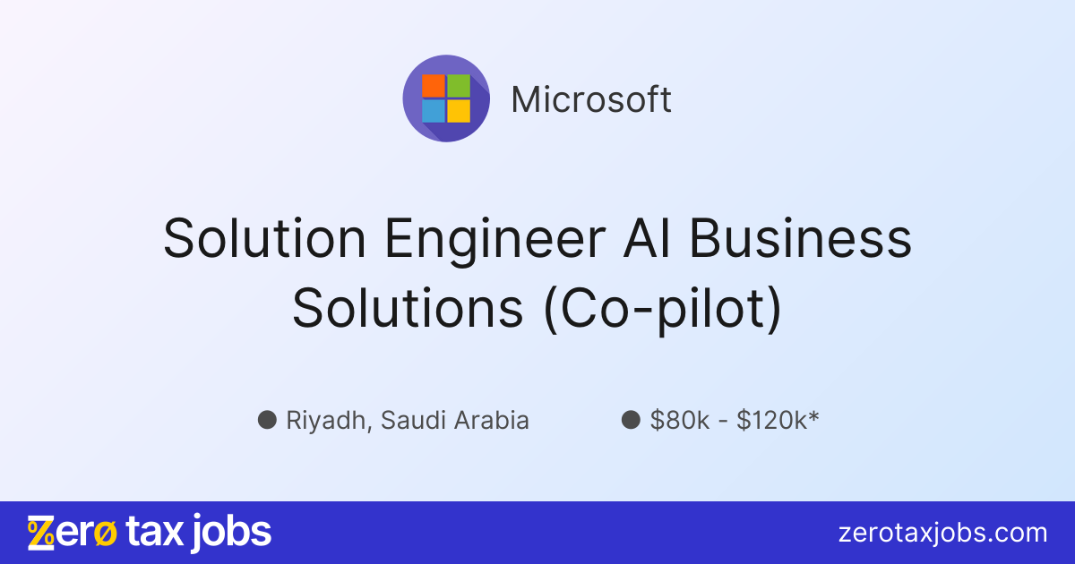 Solution Engineer AI Business Solutions (Co-pilot) at Microsoft