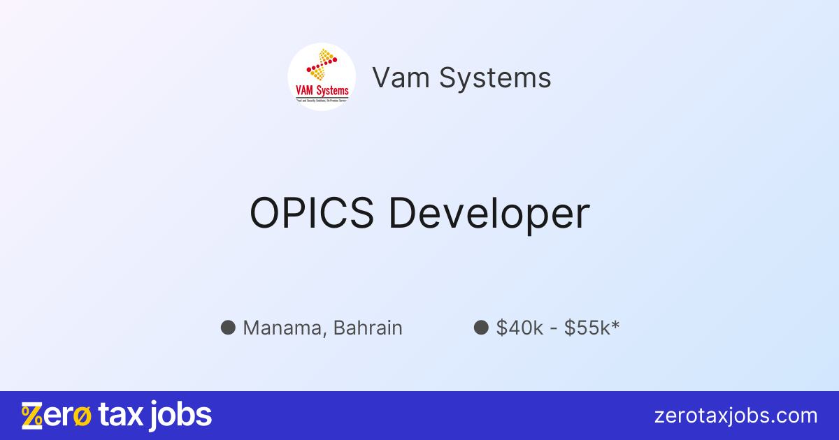 Opics Application OPICS Developer at Vam Systems