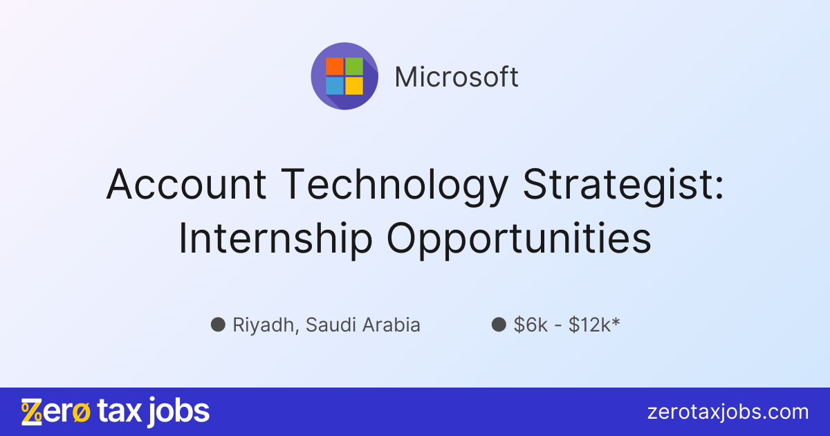 Account Technology Strategist: Internship Opportunities at Microsoft