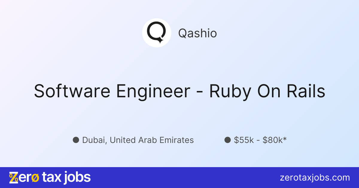 Software Engineer - Ruby On Rails at Qashio