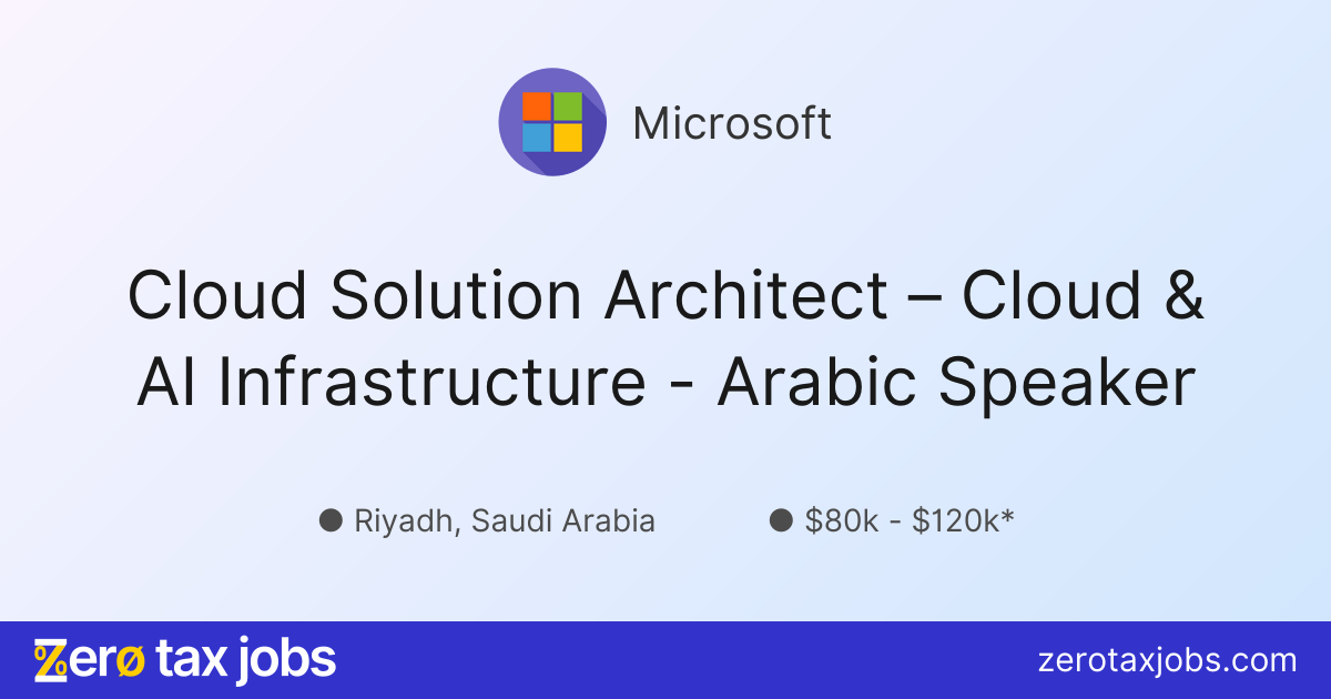 Cloud Solution Architect – Cloud & AI Infrastructure - Arabic Speaker ...