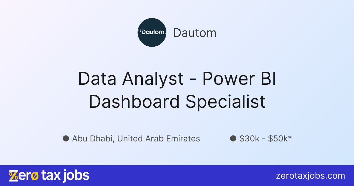 Data Analyst - Power BI Dashboard Specialist at Dautom