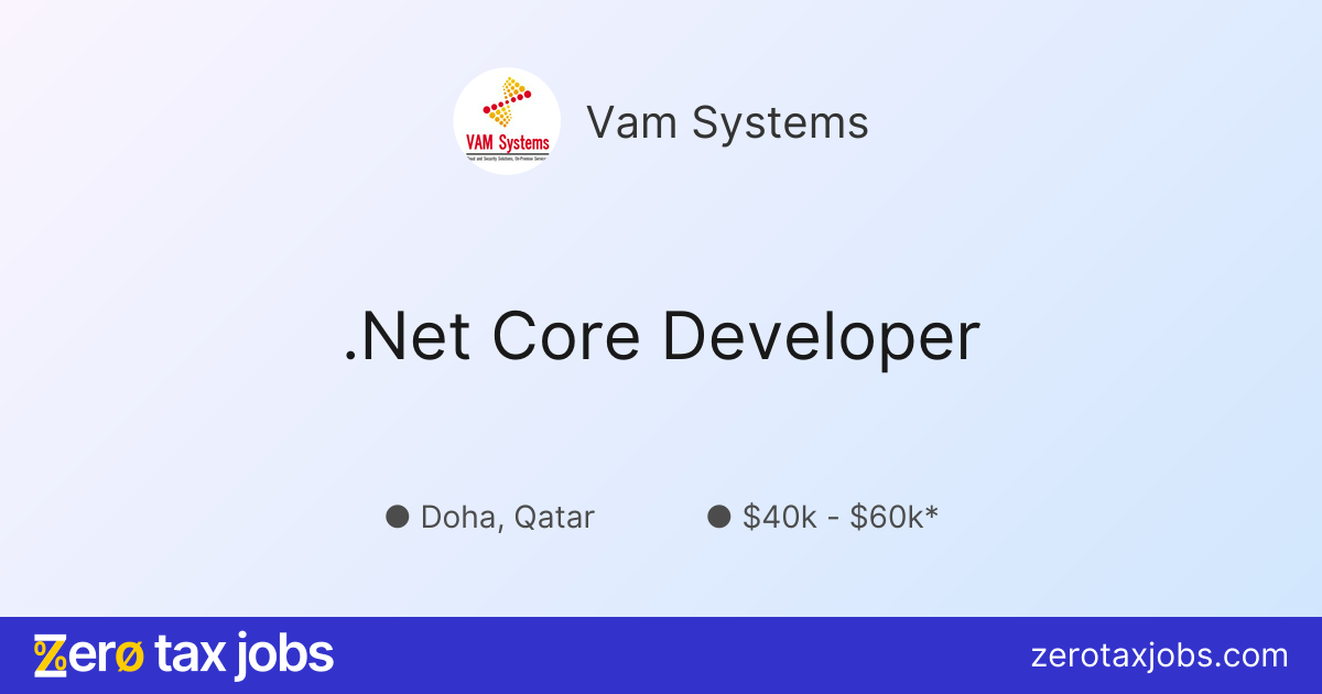 .Net Core Developer at Vam Systems