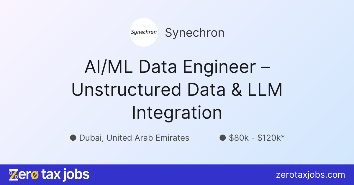 AI/ML Data Engineer – Unstructured Data & LLM Integration at Synechron