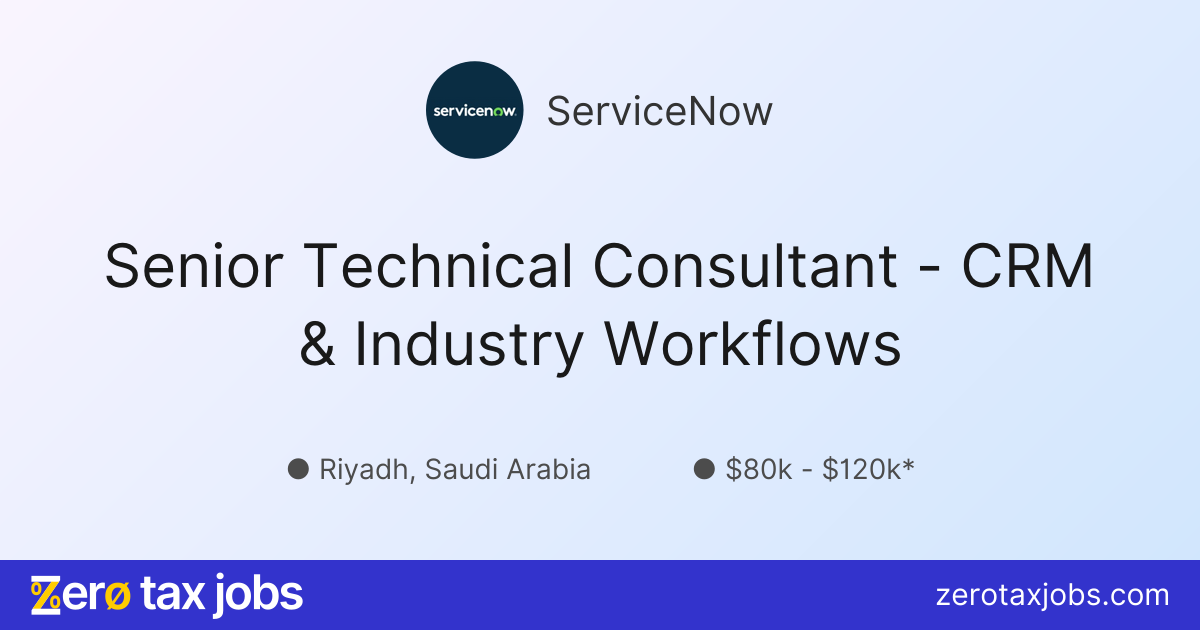 Senior Technical Consultant - CRM & Industry Workflows at ServiceNow
