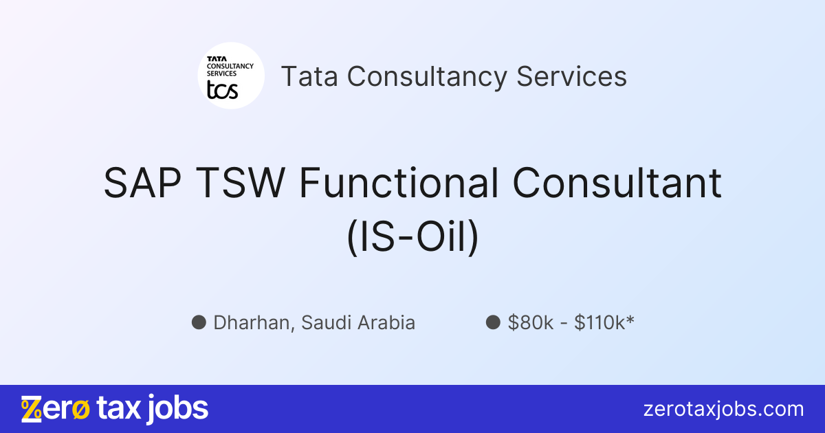 Tsw Module Sap SAP TSW Functional Consultant (IS-Oil) at Tata Consultancy Services