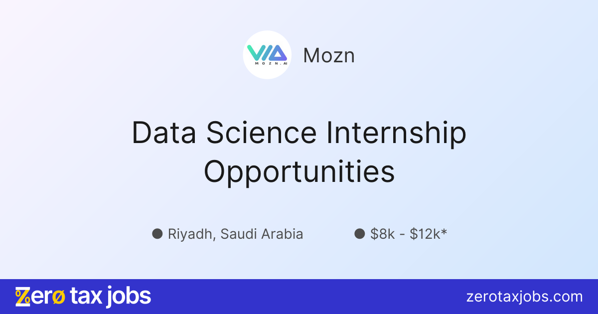 Intern Function Data Science Internship Opportunities at Mozn
