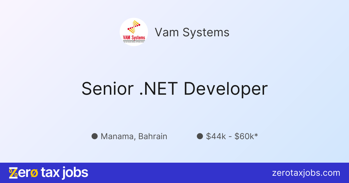 Senior .NET Developer at Vam Systems