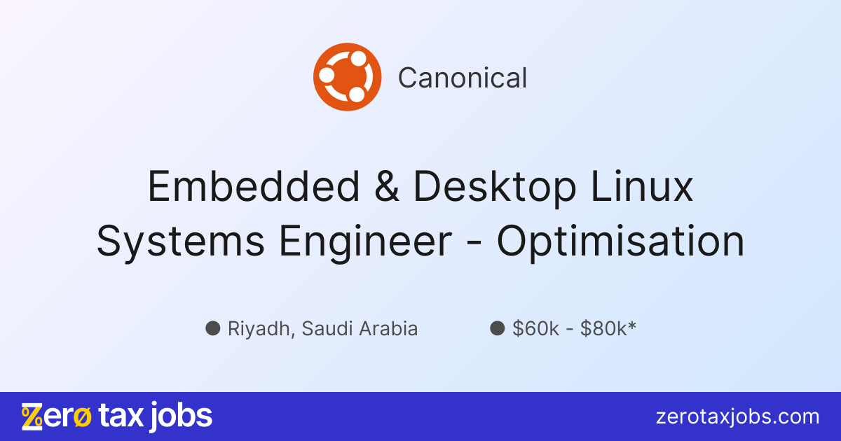 Embedded & Desktop Linux Systems Engineer - Optimisation at Canonical