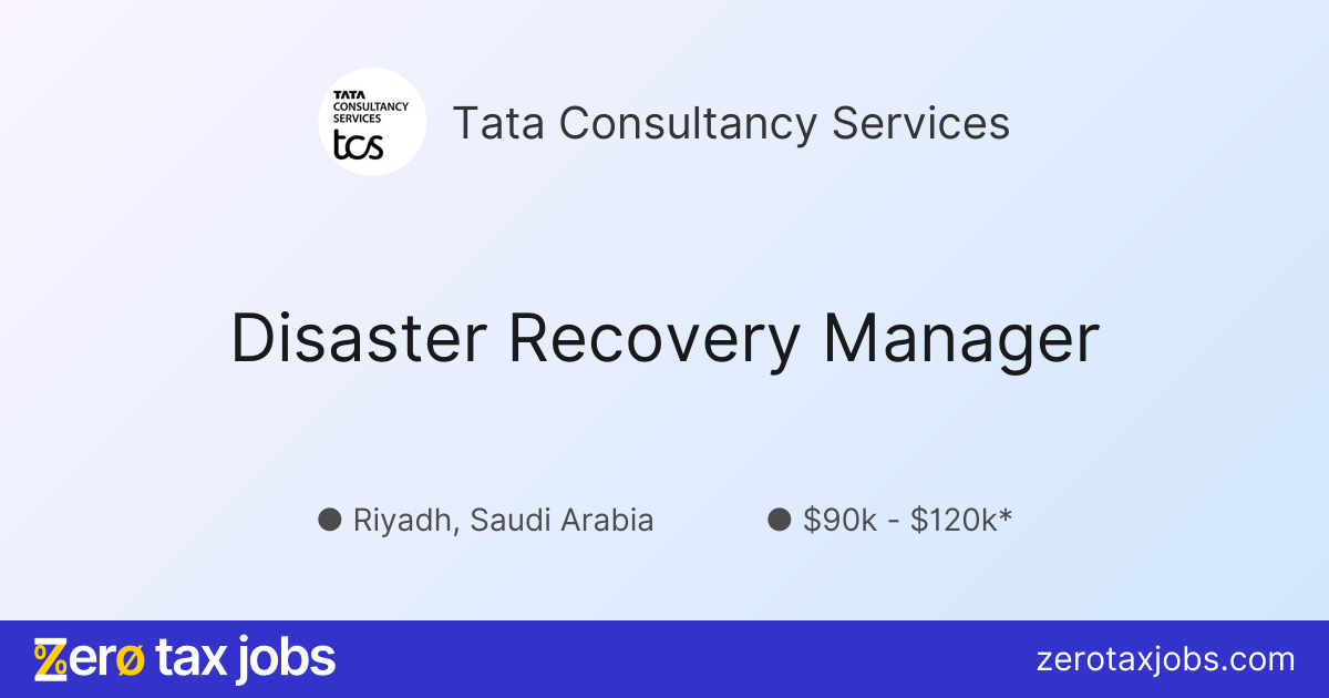 Disaster Recovery Manager at Tata Consultancy Services