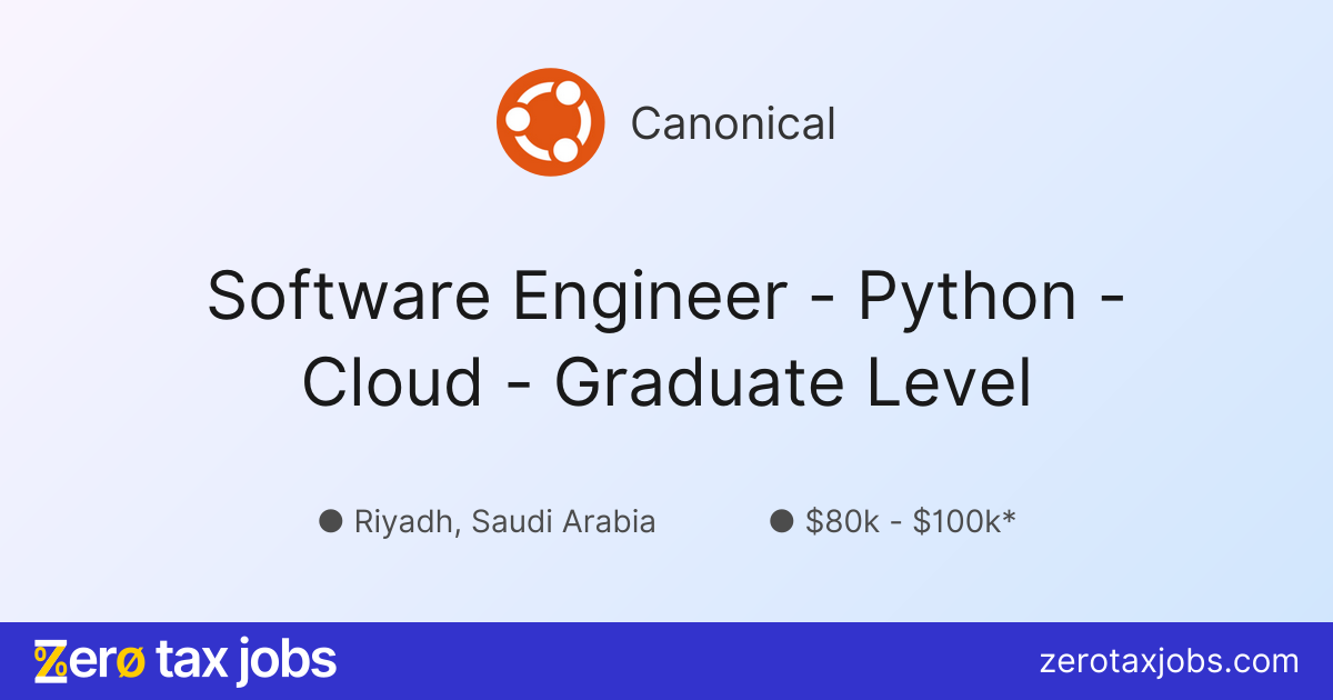 Software Engineer - Python - Cloud - Graduate Level at Canonical