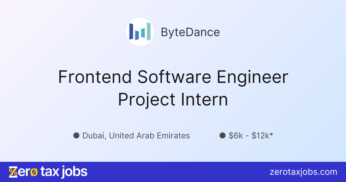 Frontend Software Engineer Project Intern at ByteDance