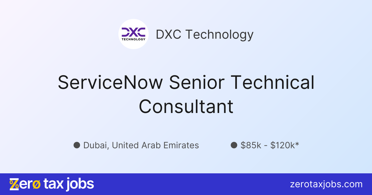 ServiceNow Senior Technical Consultant at DXC Technology