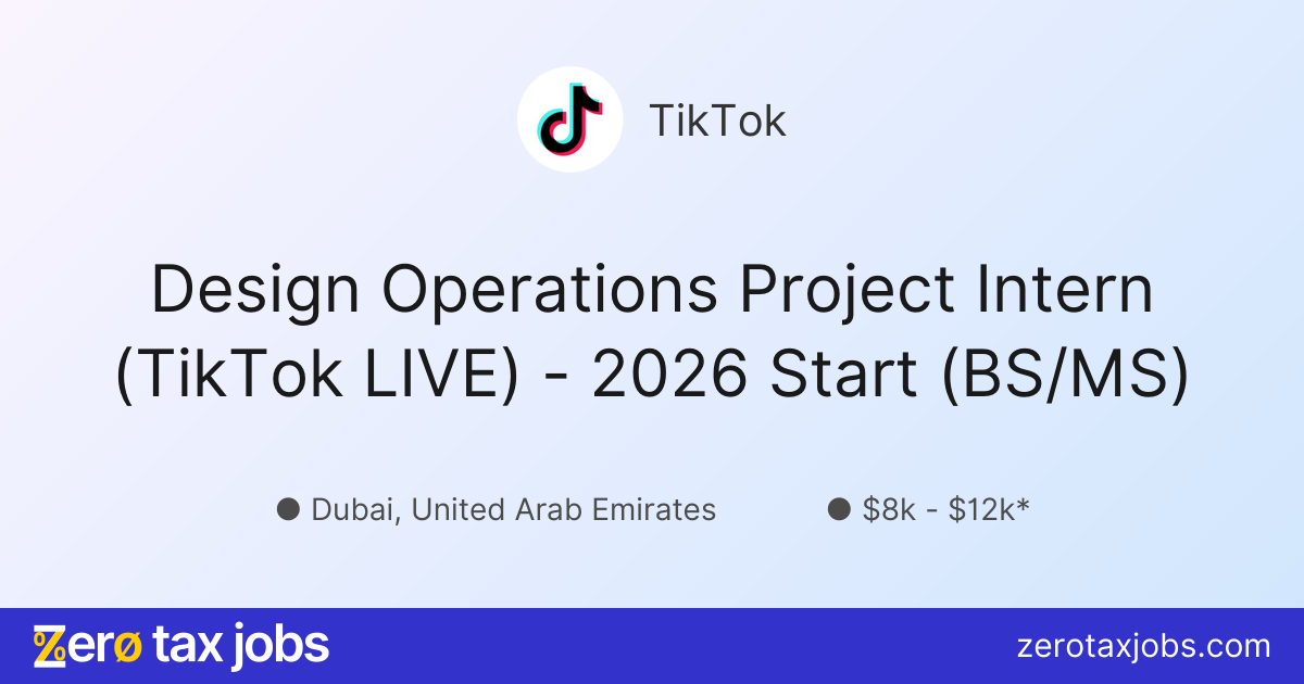 Design Operations Project Intern (TikTok LIVE) - 2026 Start (BS/MS) at ...