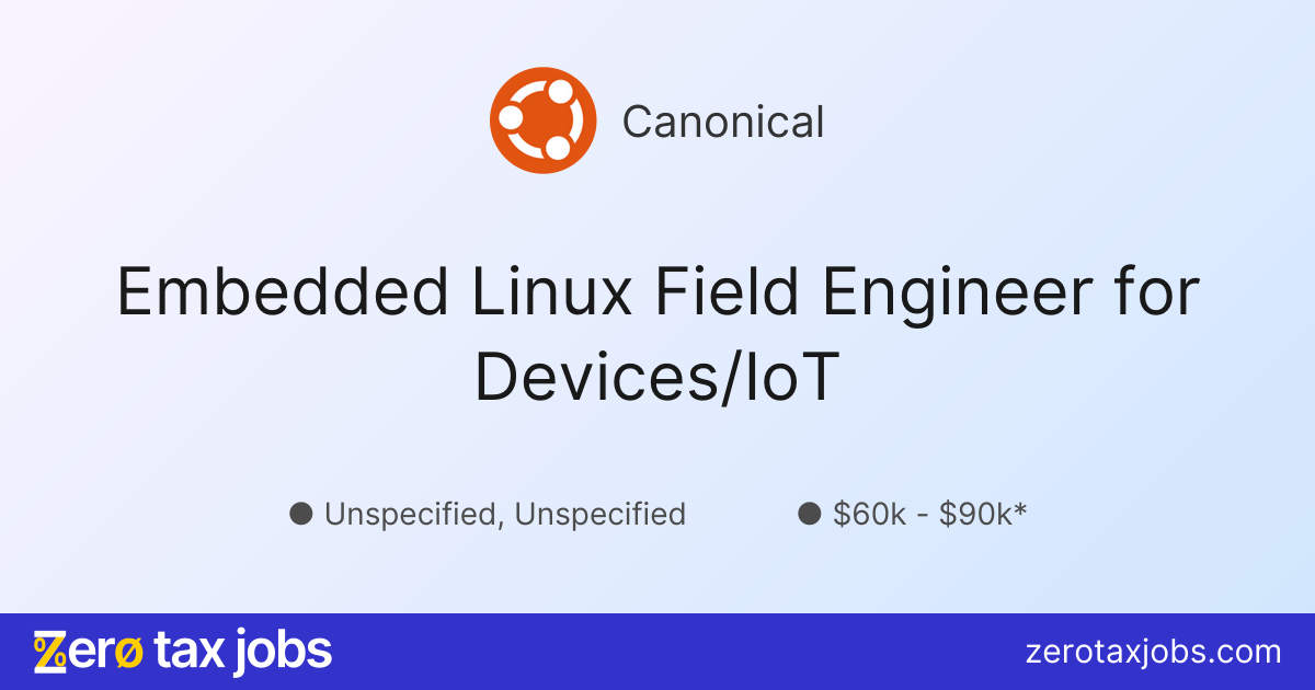Embedded Linux Field Engineer for Devices/IoT at Canonical