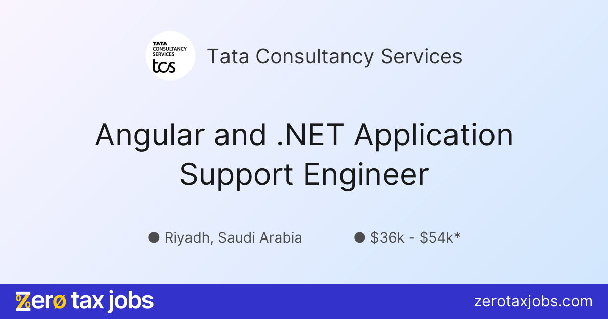 Angular and .NET Application Support Engineer at Tata Consultancy Services
