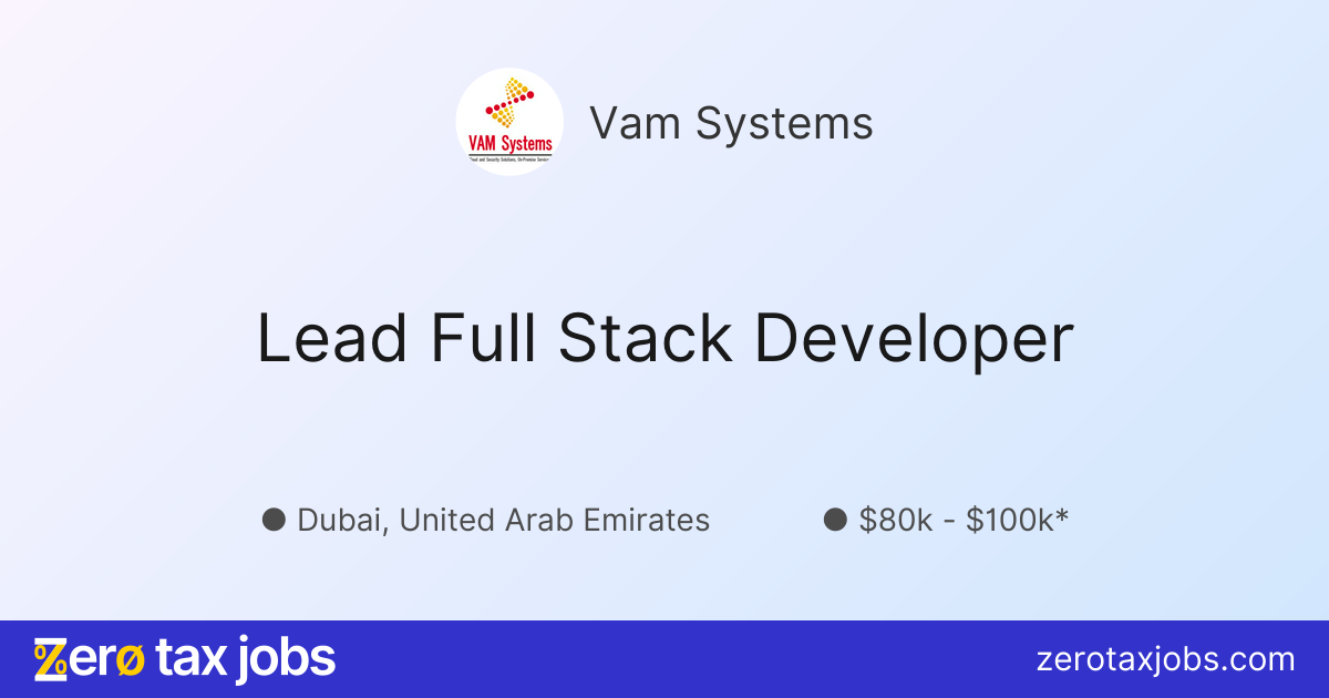 Lead Full Stack Developer at Vam Systems