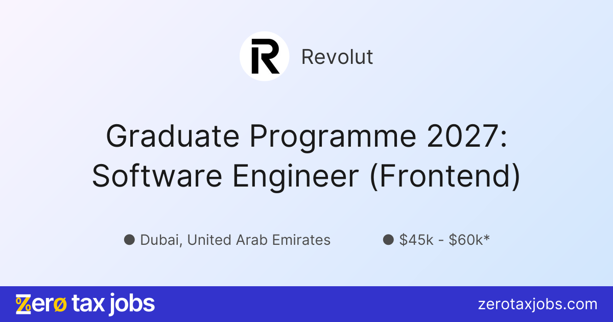 Graduate Programme 2027: Software Engineer (Frontend) at Revolut