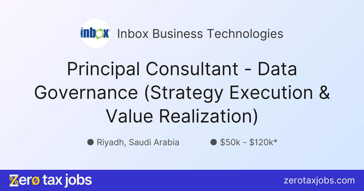 Operating Model Governance Requirement Principal Consultant - Data Governance (Strategy Execution & Value ...