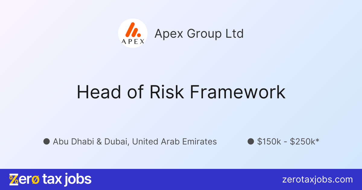 Head of Risk Framework at Apex Group Ltd