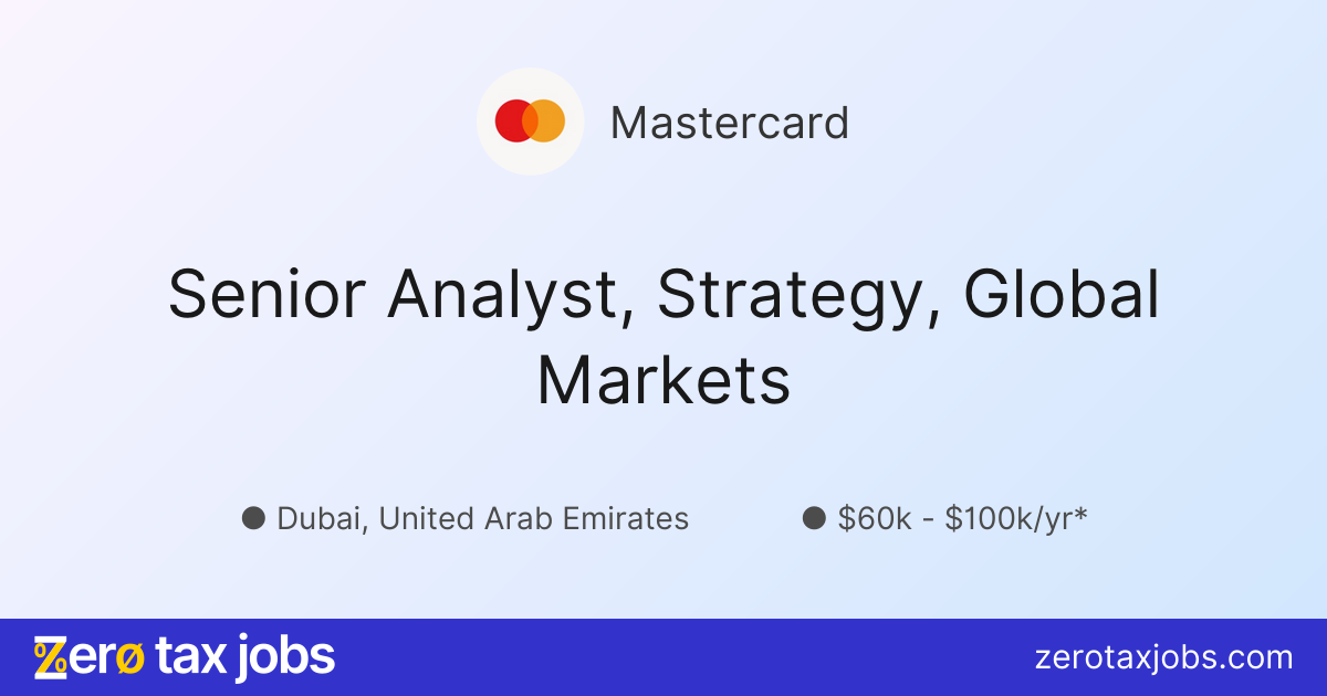 Senior Analyst, Strategy, Global Markets at Mastercard