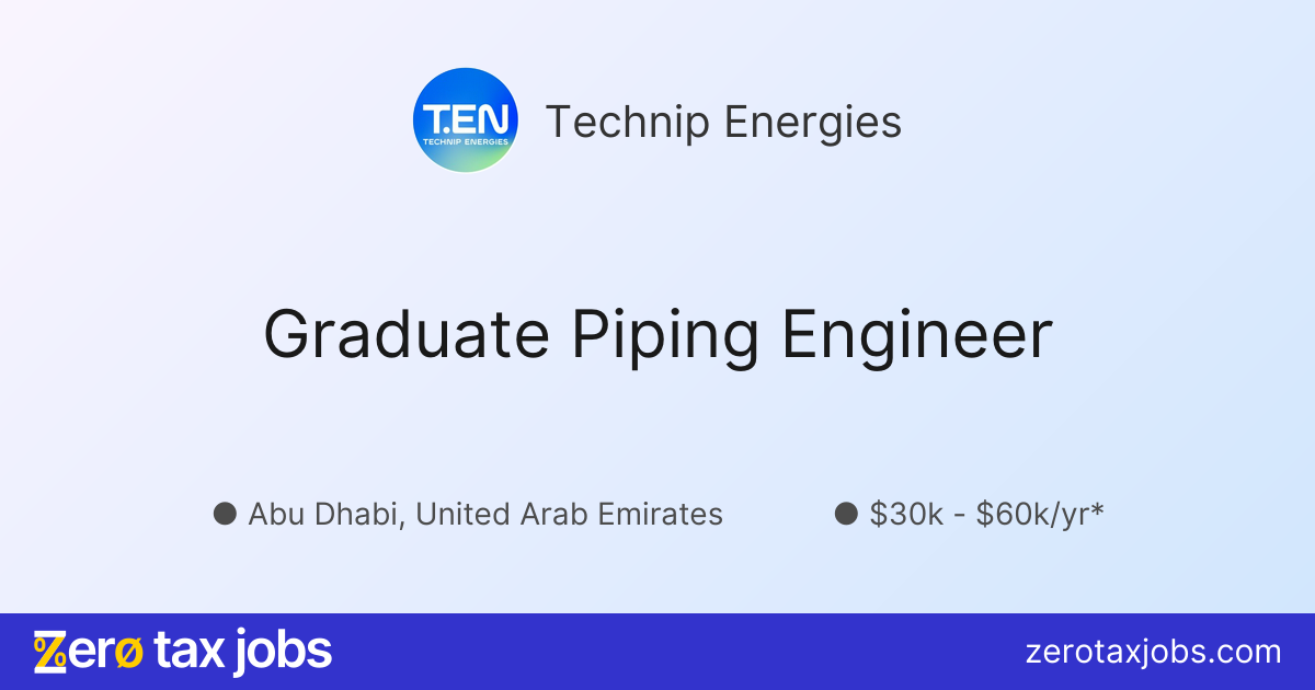 Graduate Piping Engineer at Technip Energies