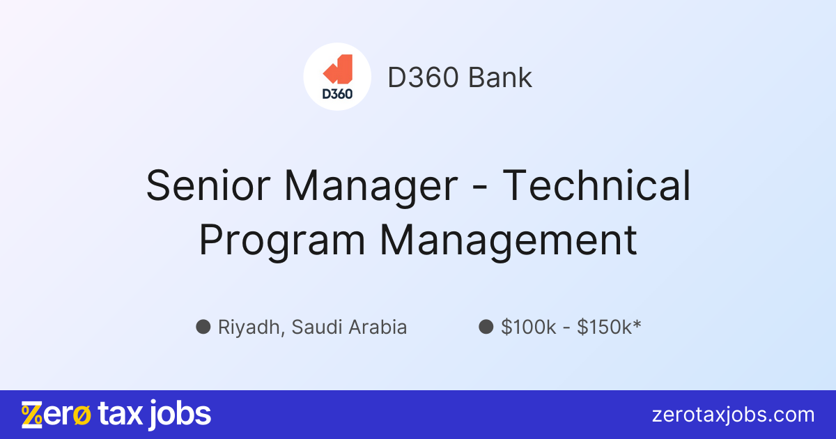 Senior Manager - Technical Program Management at D360 Bank