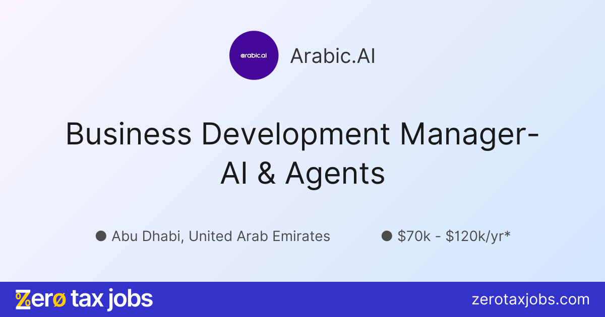 Sself Development Plan Business Development Manager- AI & Agents at Arabic.AI