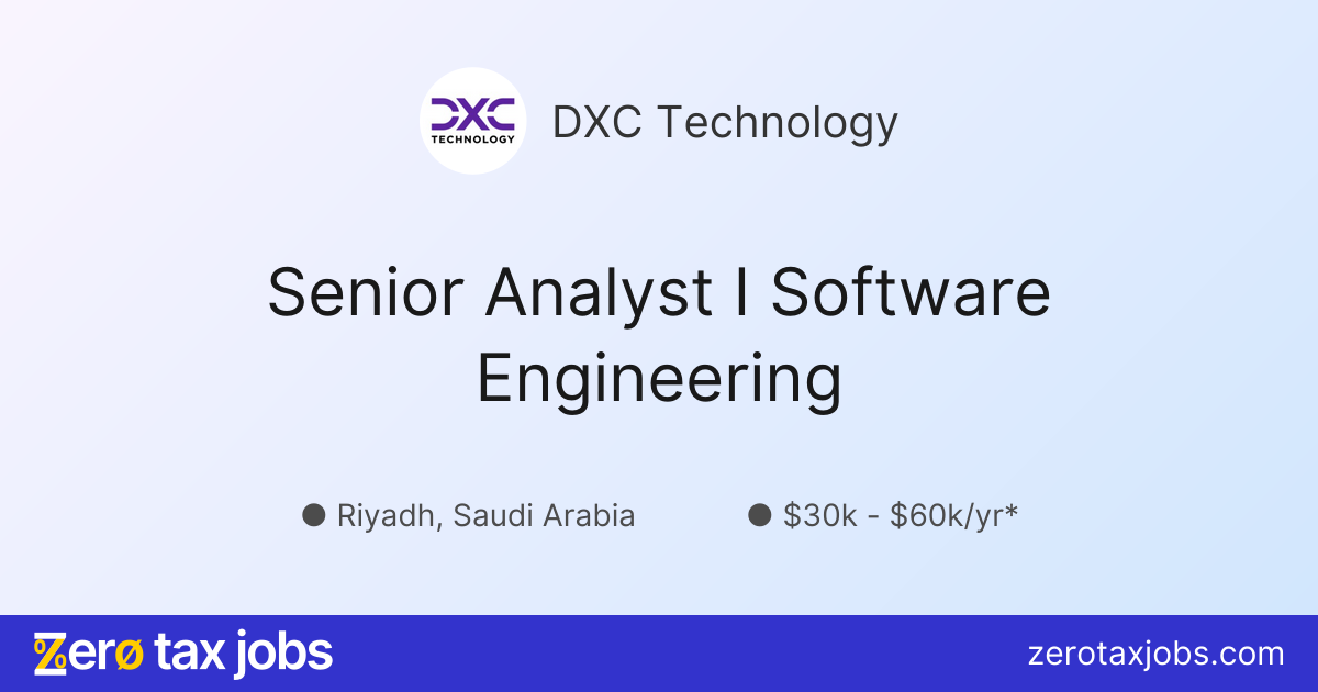 Senior Analyst I Software Engineering at DXC Technology