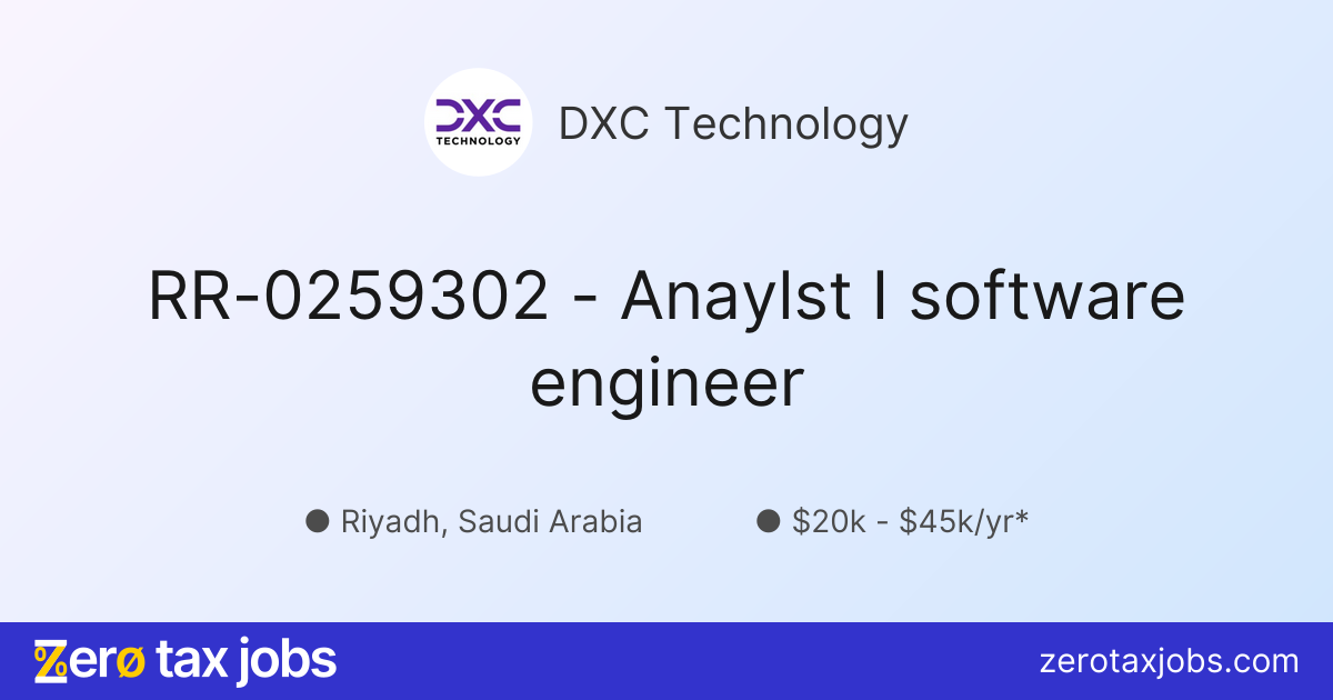RR-0259302 - Anaylst I software engineer at DXC Technology
